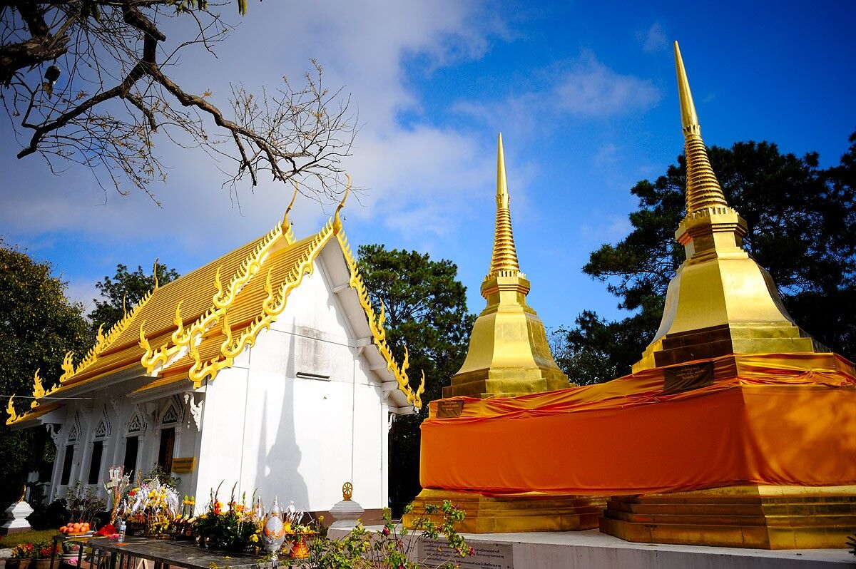 Chiang Rai Doi Tung Golden Stupas, Thailand